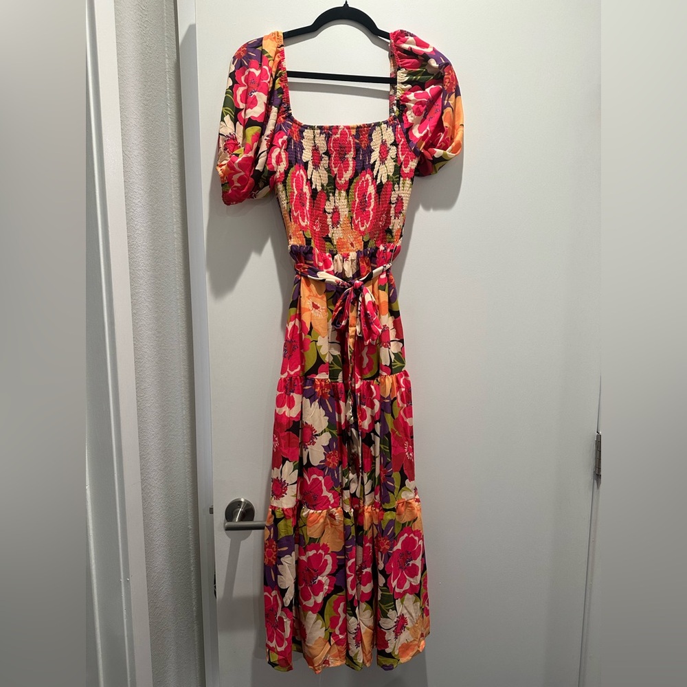 Floral Maxi Dress with Puff Sleeves
